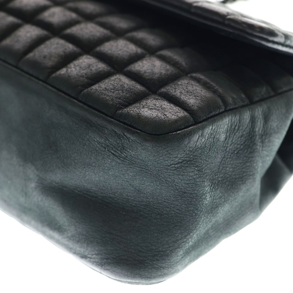 CHANEL(シャネル) チョコバー チェーンショルダーバッグ SフラップWチェーン ブラック ラムスキン シルバー金具 レディース
