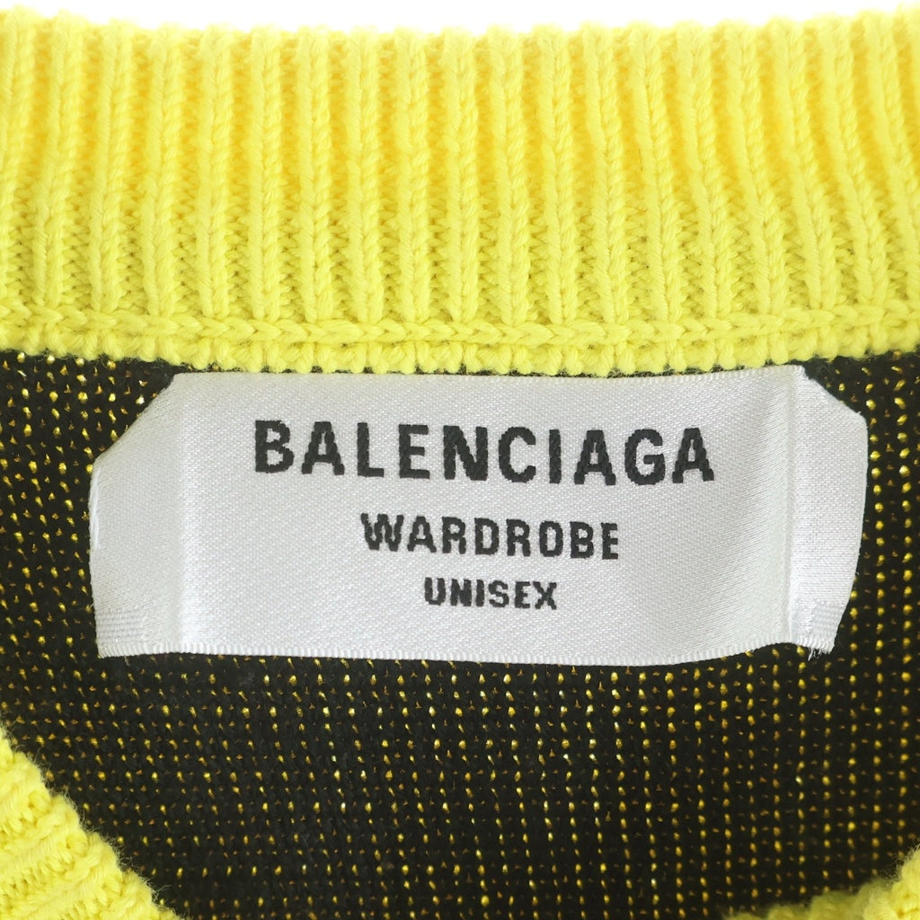 BALENCIAGA(バレンシアガ) 20AW ALLOVER LOGO CREWNECK KNIT クルーネック ニット セーター ロゴ イエロー 623283