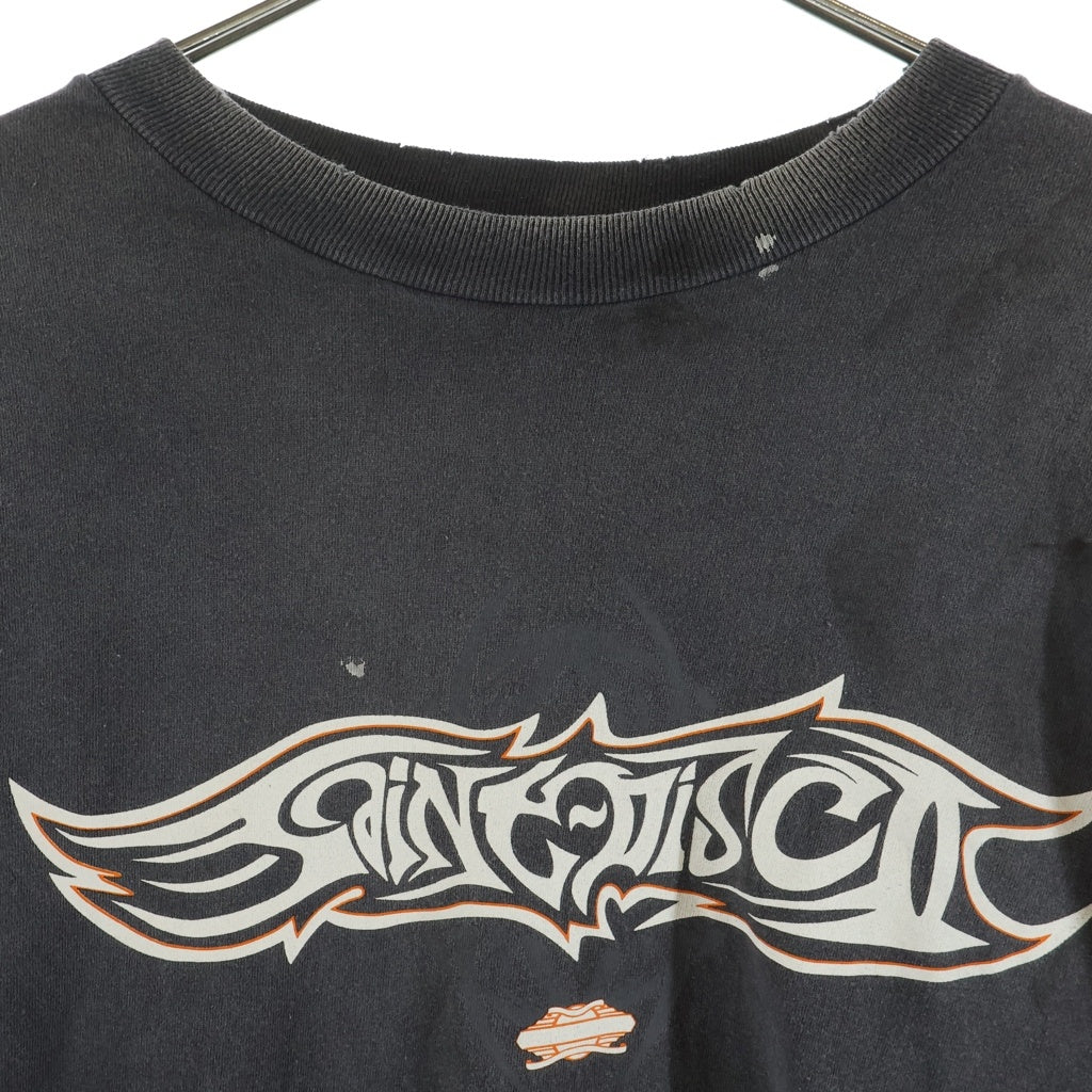 SAINT MICHAEL(セントマイケル) 25SS INSANITY ML_LS TEE ロゴプリント ロングスリーブ 長袖Tシャツ カットソー ブラック SM-HR8-0000-C41