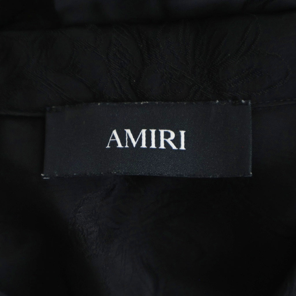 AMIRI(アミリ) Jacquard Pajama Shirt ジャカード パジャマシャツ 長袖シャツ フローラル レーヨン ブラック AMTOSH1058