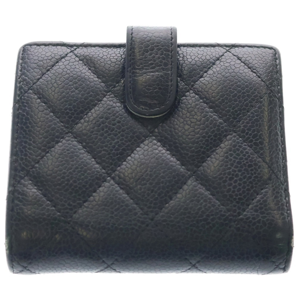 CHANEL(シャネル) マトラッセ ココマーク 2つ折り財布 キャビアスキン レザー ブラック A48980 レディース