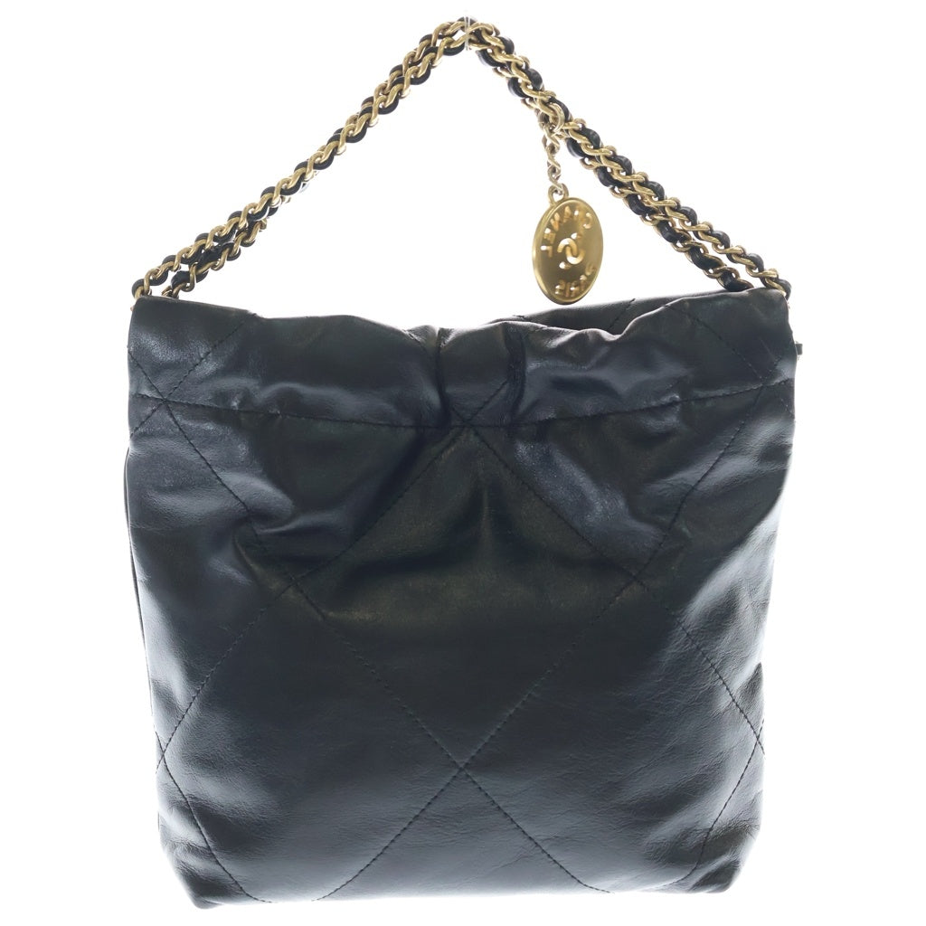 CHANEL(シャネル) シャネル22 ミニ ショルダーバッグ チェーンバッグ ブラック カーフレザー AS3980 ゴールド金具 レディース