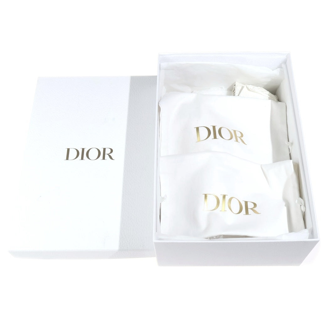 Christian Dior(クリスチャンディオール) Dway スライド エンブロイダリーコットン フラット ミュール サンダル #37 ネイビー/ブラック kcq166erc_s57b レディース