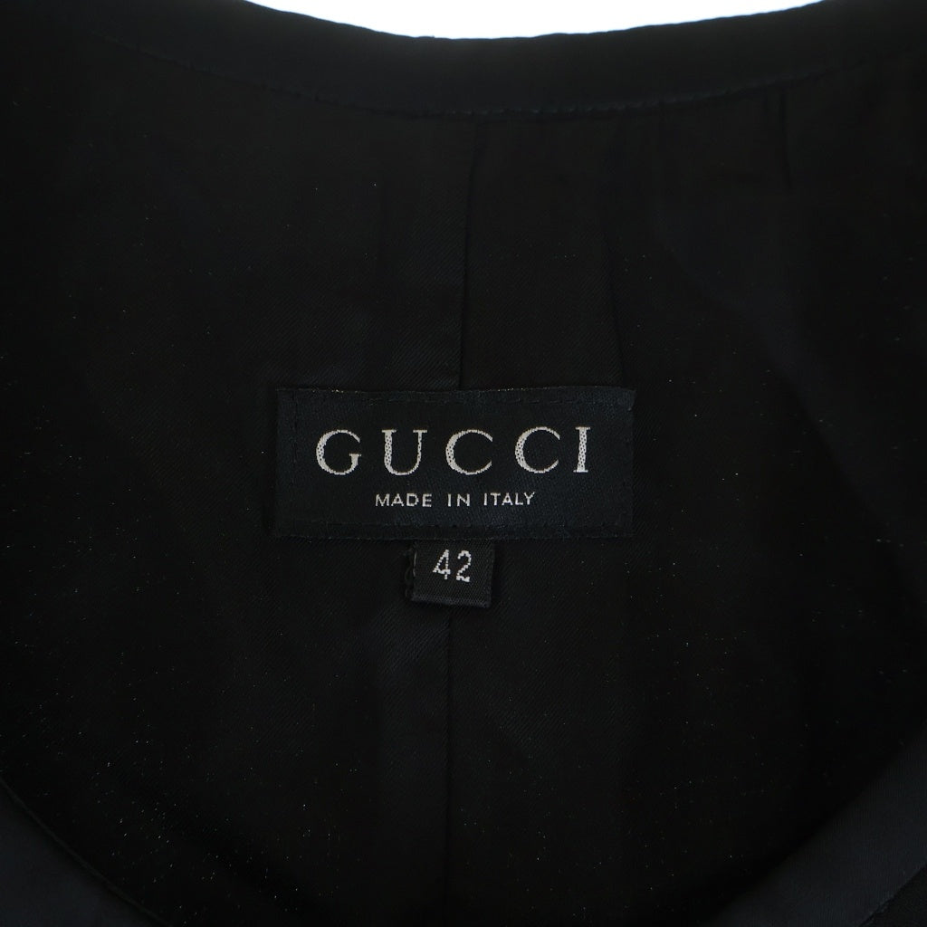 GUCCI(グッチ) ノースリーブ ワンピース ジップ キュプラ ブラック 42サイズ レディース