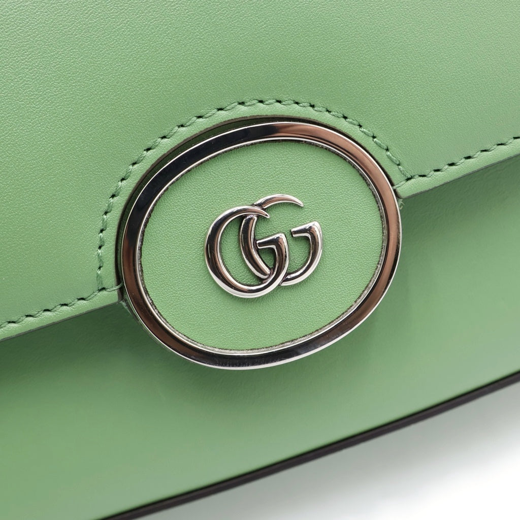 GUCCI(グッチ) プチGG レザー 2WAY ショルダーバッグ ハンドバッグ グリーン 739722 レディース