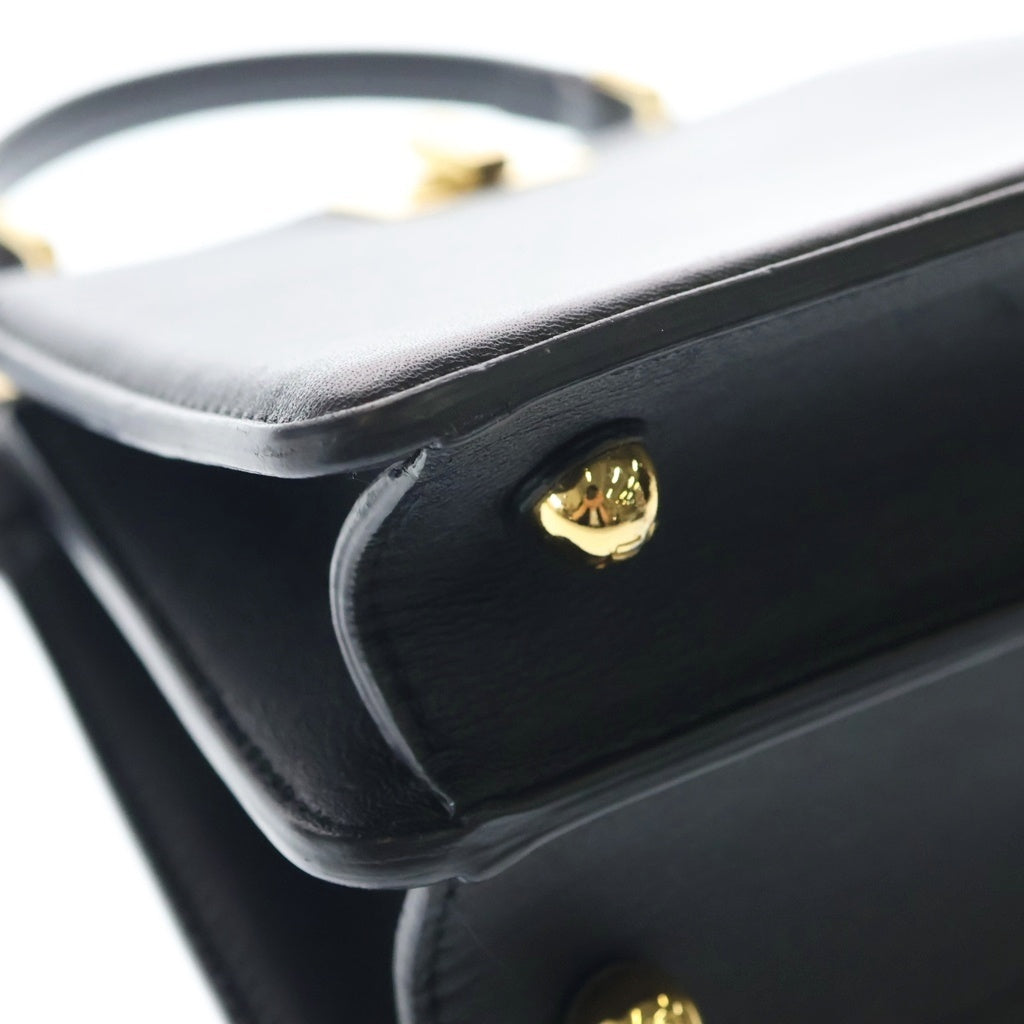 FENDI(フェンディ) ピーカブー アイシーユー プチ カーフレザー ゴールド金具 2WAY ハンドバッグ ショルダーバッグ ブラック 8BN335 レディース