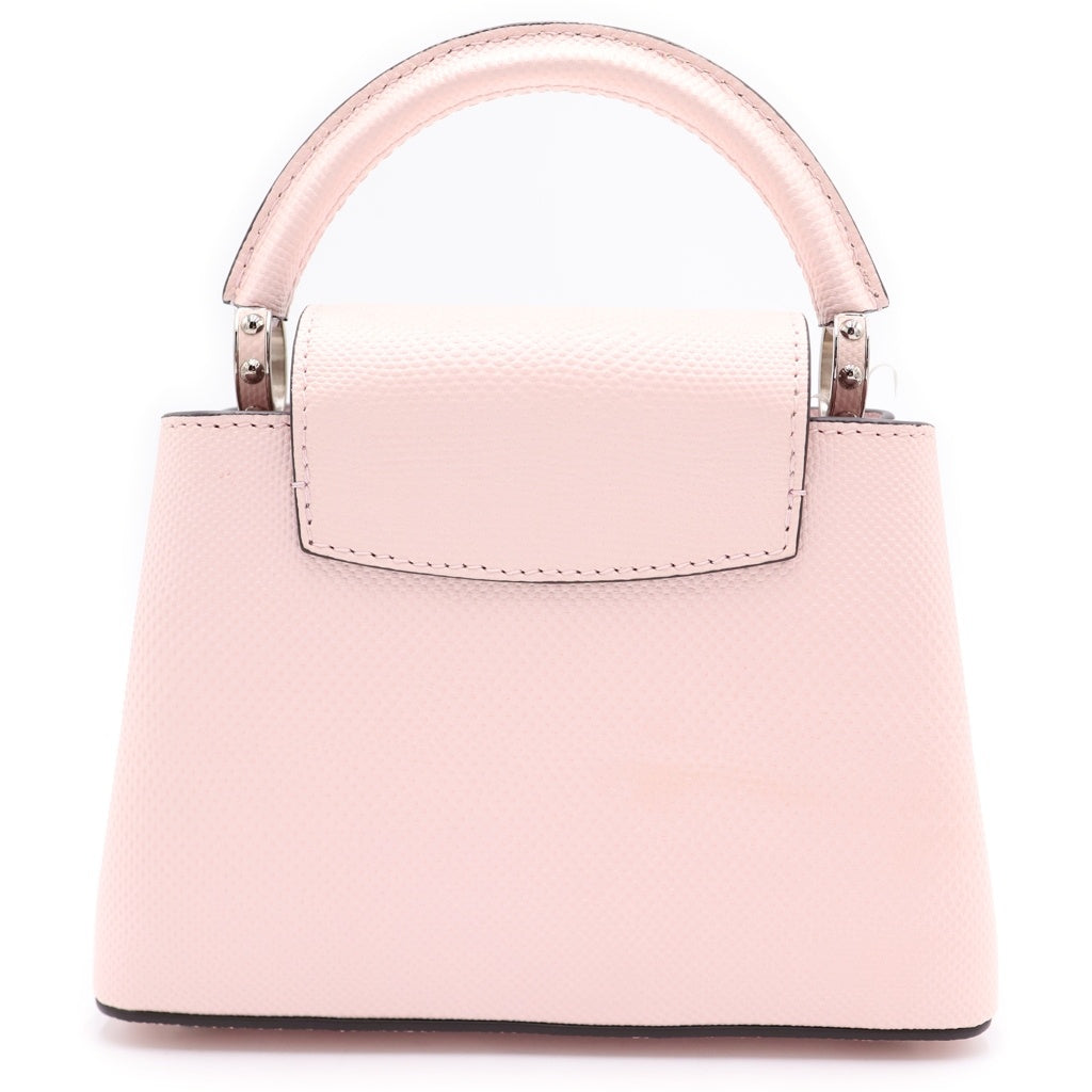 LOUIS VUITTON(ルイヴィトン) カプシーヌミニ マグノリア レザー 2WAY ハンド ショルダーバッグ シルバー金具 ピンク レディース