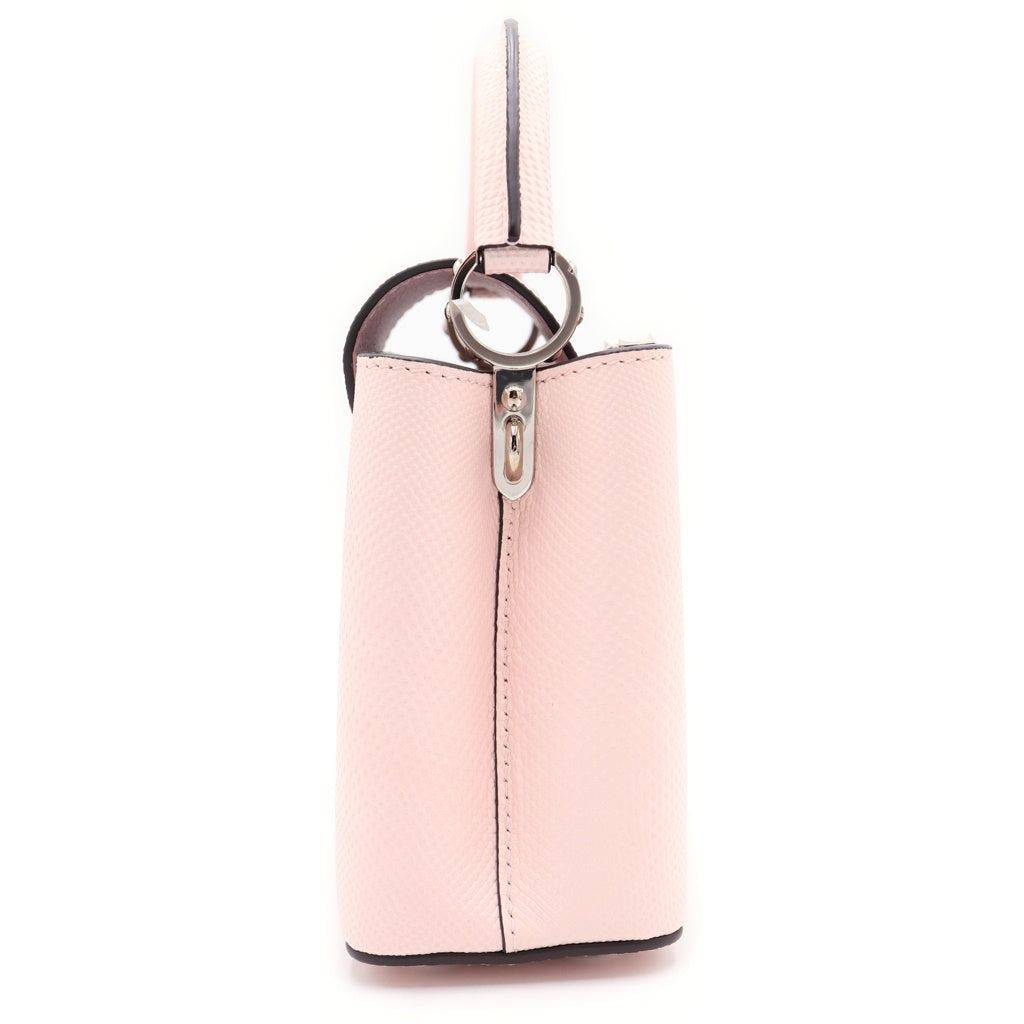 LOUIS VUITTON(ルイヴィトン) カプシーヌミニ マグノリア レザー 2WAY ハンド ショルダーバッグ シルバー金具 ピンク レディース