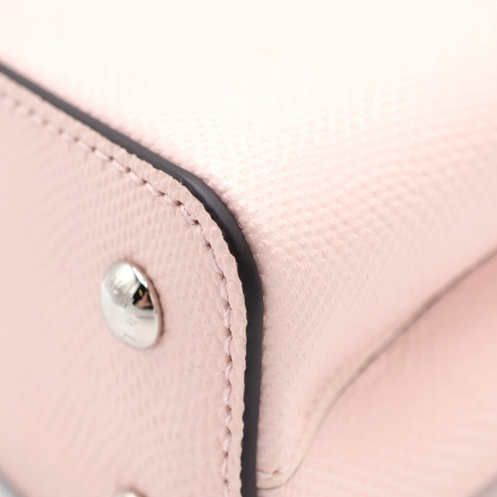 LOUIS VUITTON(ルイヴィトン) カプシーヌミニ マグノリア レザー 2WAY ハンド ショルダーバッグ シルバー金具 ピンク レディース