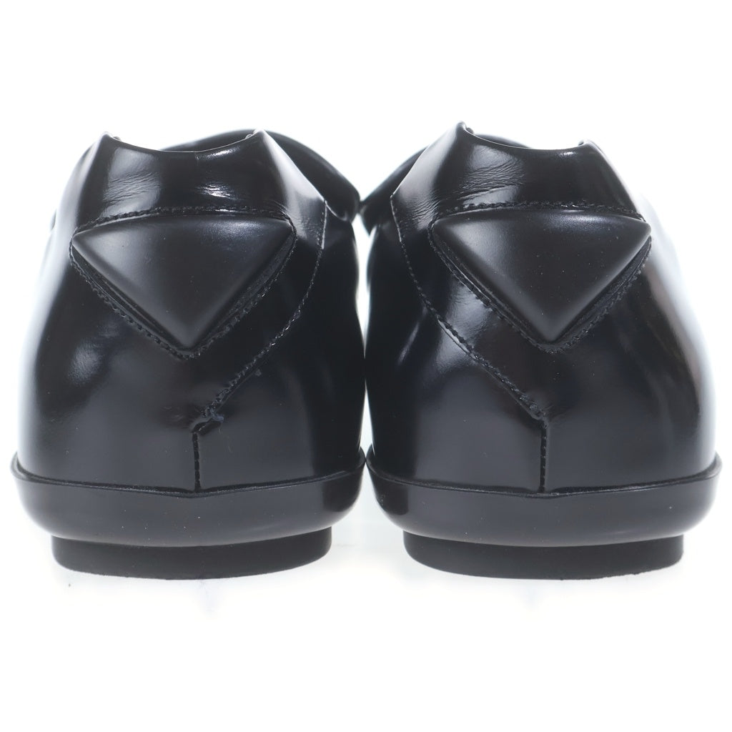 PRADA(プラダ) 24SS Square Toe Leather Loafer スクエアトゥ ブラッシュドレザーローファー 革靴 ブラック 2DG132