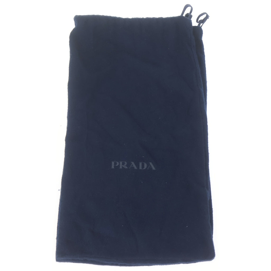 PRADA(プラダ) 24SS Square Toe Leather Loafer スクエアトゥ ブラッシュドレザーローファー 革靴 ブラック 2DG132