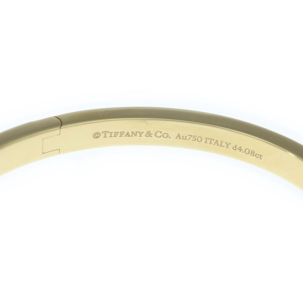 TIFFANY & Co.(ティファニー) Tワン ヒンジ パヴェダイヤ バングル ブレスレット イエローゴールド 750YG レディース