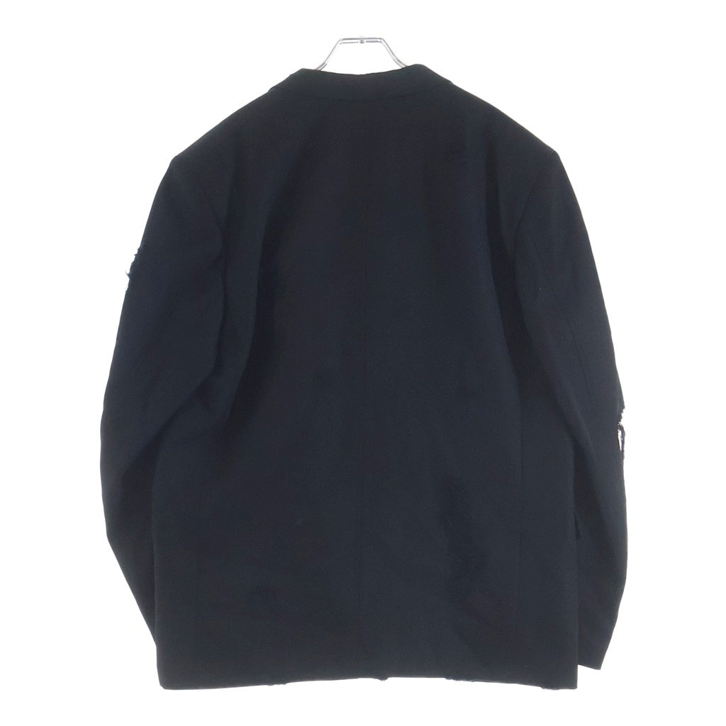 doublet(ダブレット) 23SS DESTROYED TAILORED デストロイドテーラード ダメージ加工 2Bテーラードジャケット ウール ブラック 23SS13JK52