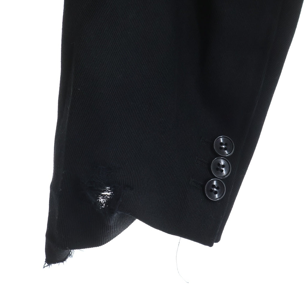 doublet(ダブレット) 23SS DESTROYED TAILORED デストロイドテーラード ダメージ加工 2Bテーラードジャケット ウール ブラック 23SS13JK52