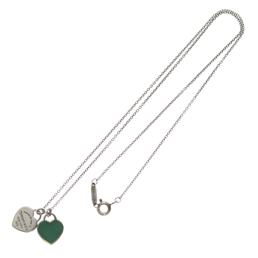 TIFFANY & Co.(ティファニー) リターントゥ ダブルハートネックレス ペンダント チェーン シルバー×ティファニーブルー Ag925 レディース