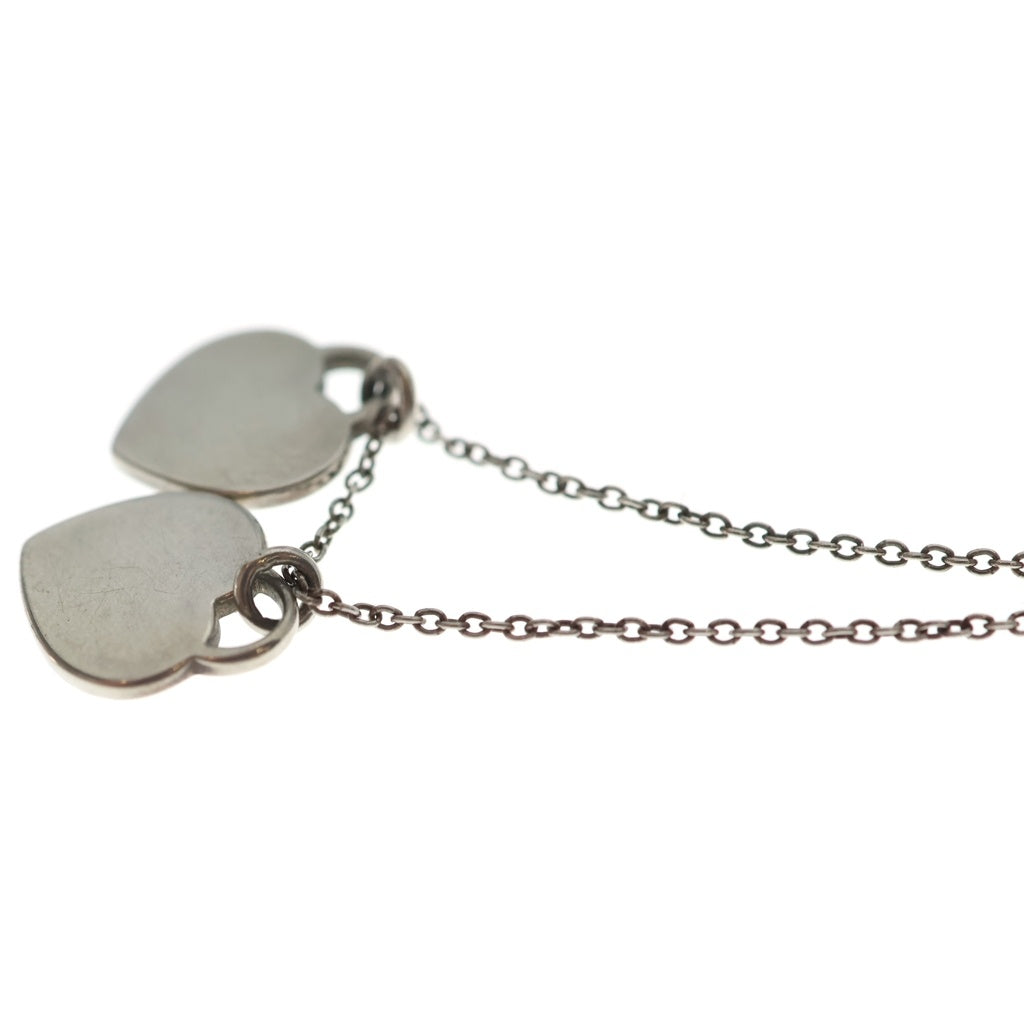 TIFFANY & Co.(ティファニー) リターントゥ ダブルハートネックレス ペンダント チェーン シルバー×ティファニーブルー Ag925 レディース