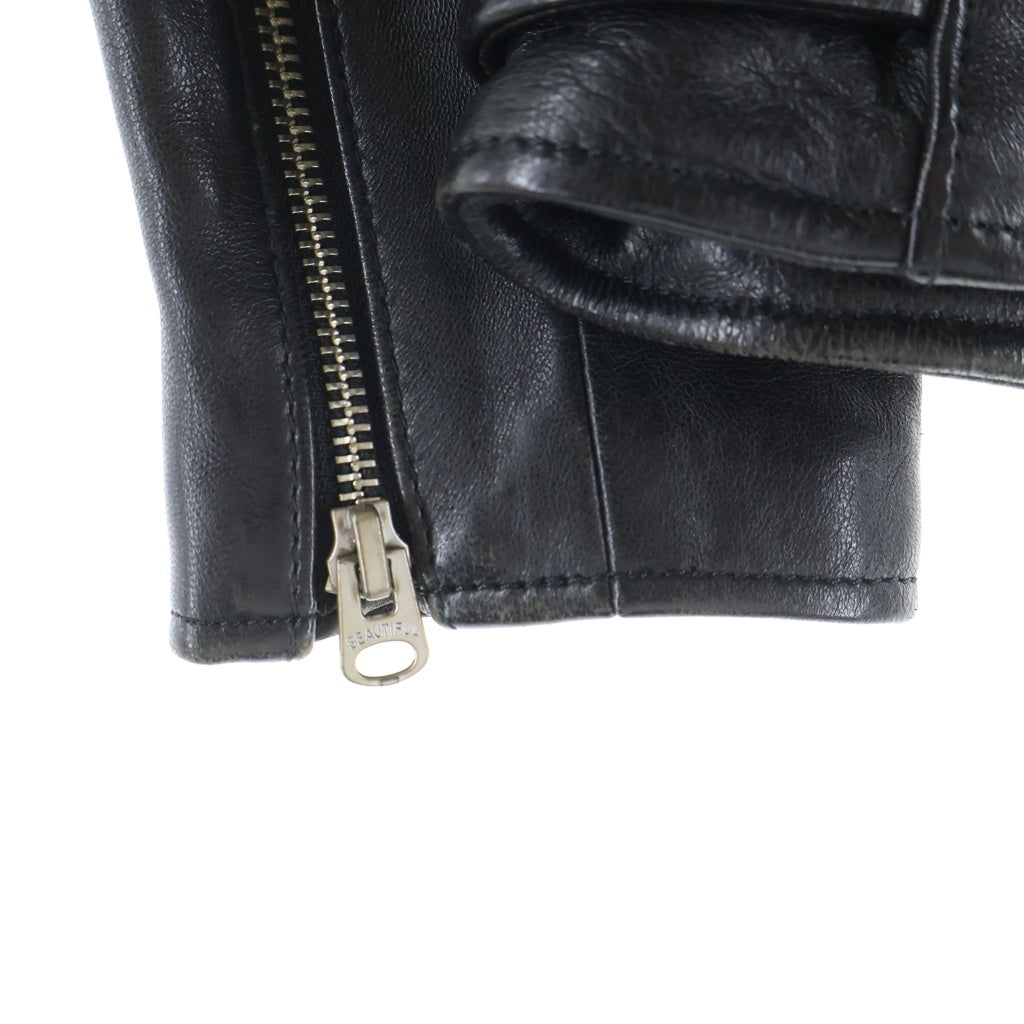 beautiful people(ビューティフルピープル) vintage leather riders jacket ヴィンテージ ラムスキン レザー ライダース ジャケット ブラック 1000402411 レディース