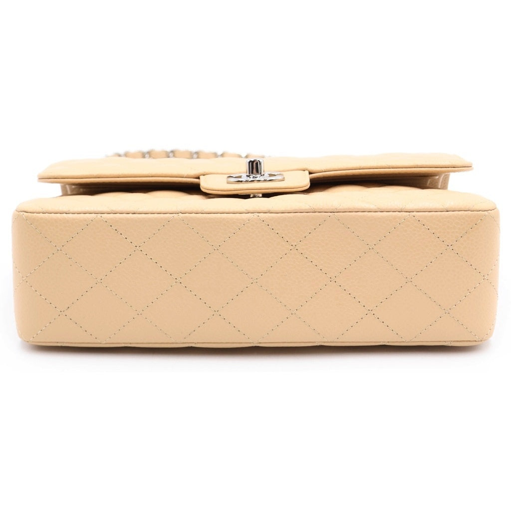 CHANEL(シャネル) マトラッセ23 WフラップWチェーンショルダーバッグ ベージュ キャビアスキン シルバー金具 レディース
