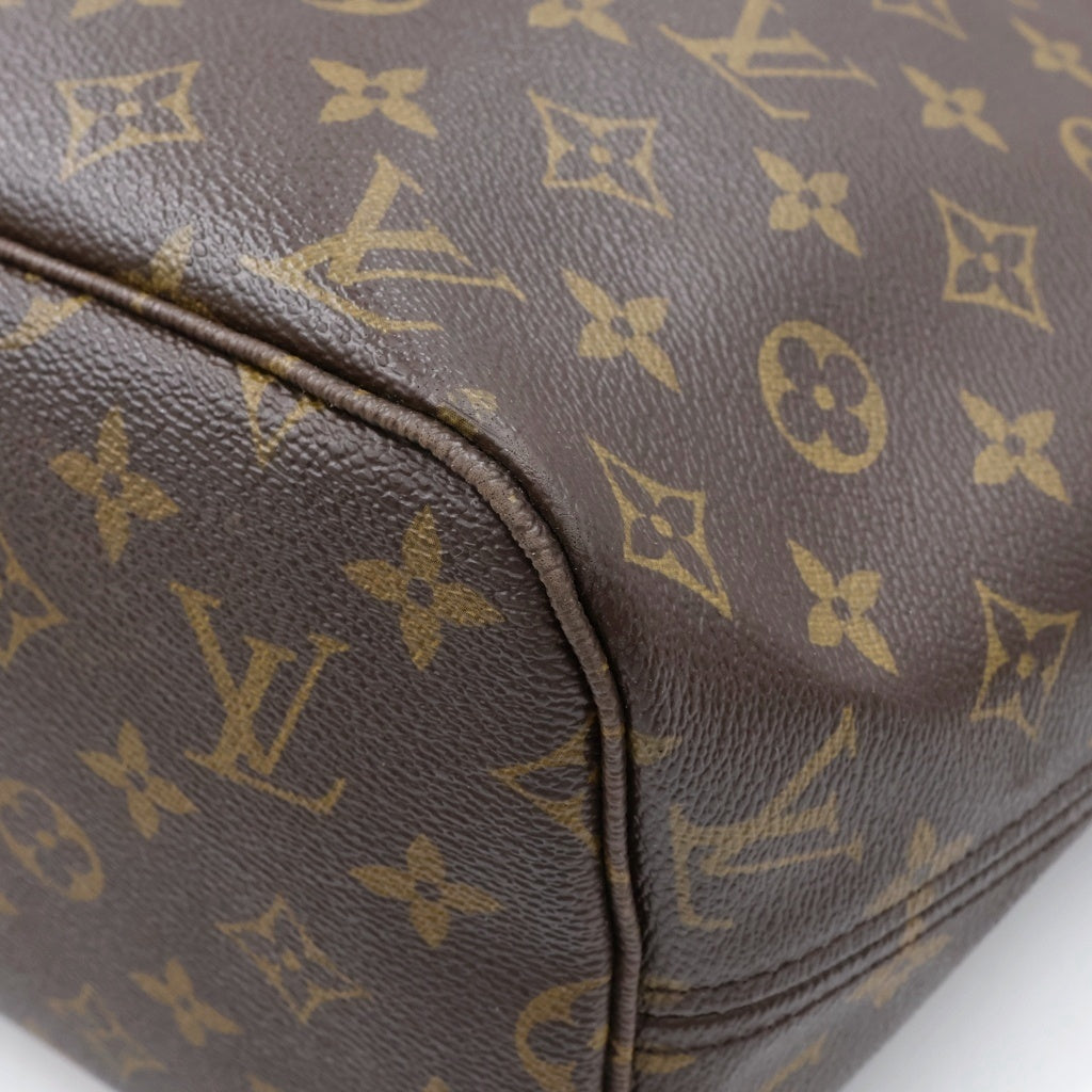 LOUIS VUITTON(ルイヴィトン) モノグラム ネヴァーフルMM 旧型 トートバッグ ハンドバッグ ブラウン レザー×PVC M40156 ゴールド金具 レディース