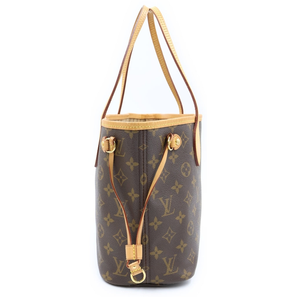 LOUIS VUITTON(ルイヴィトン) モノグラム ネヴァーフルPM トートバッグ ハンドバッグ ブラウン レザー×PVC M40155 ゴールド金具 レディース