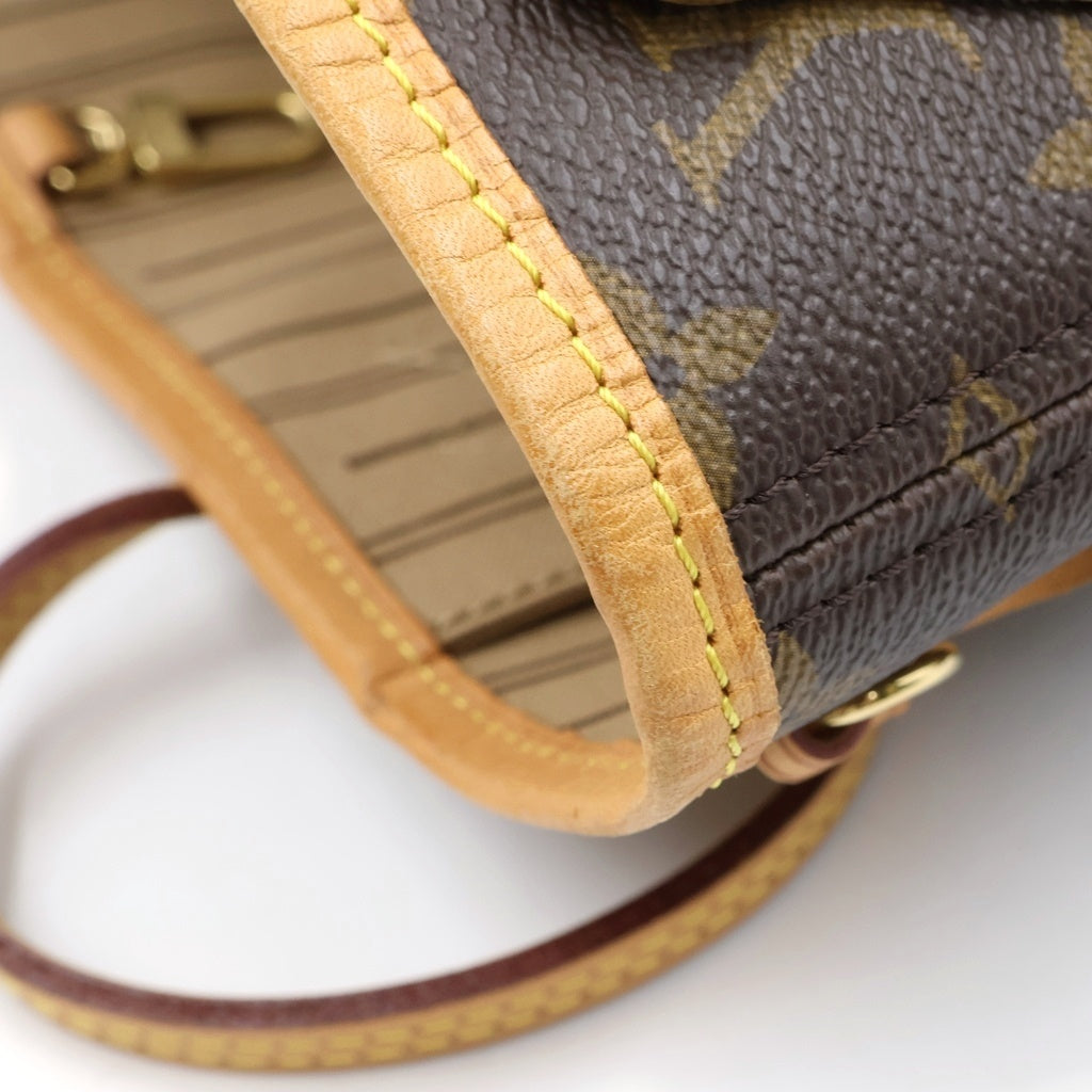 LOUIS VUITTON(ルイヴィトン) モノグラム ネヴァーフルPM トートバッグ ハンドバッグ ブラウン レザー×PVC M40155 ゴールド金具 レディース