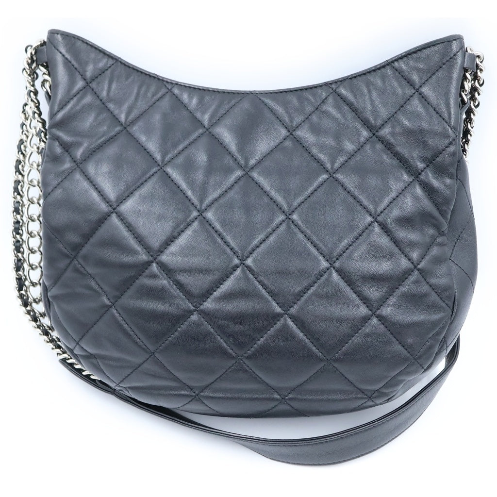 CHANEL(シャネル) マトラッセ ココマーク ホーボー チェーンショルダーバッグ ブラック ラムスキン AS3101 シルバー金具 レディース