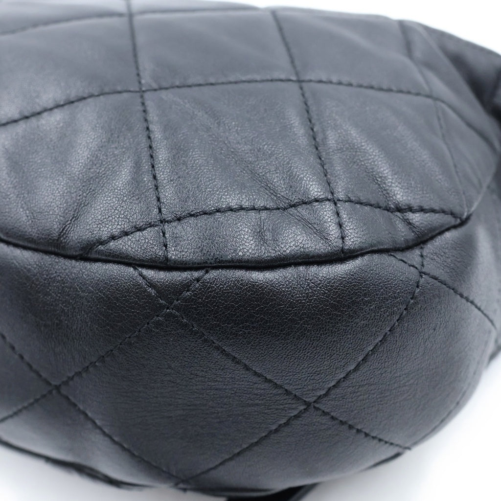 CHANEL(シャネル) マトラッセ ココマーク ホーボー チェーンショルダーバッグ ブラック ラムスキン AS3101 シルバー金具 レディース
