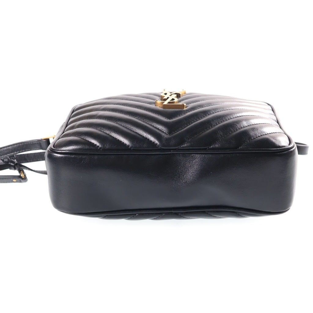 YVES SAINT LAURENT(イヴサンローラン) ルー フリンジ カメラバッグ ショルダーバッグ ブラック レザー 574494 ゴールド金具 レディース
