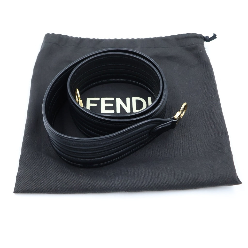 FENDI(フェンディ) ピーカブー アイコニック 2WAYハンドバッグ ショルダーバッグ ブラック レザー ゴールド金具