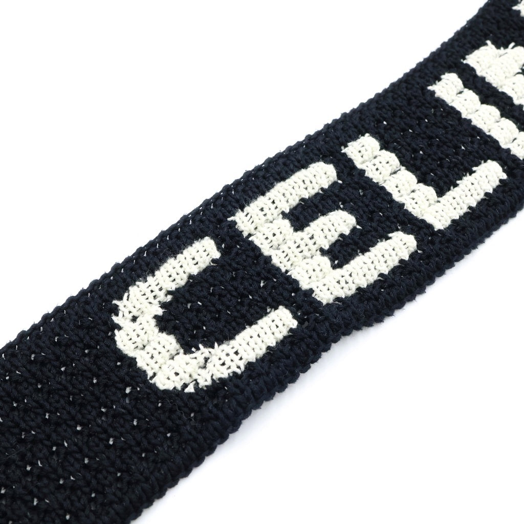 CELINE(セリーヌ) クロシェ ロゴ ショルダーバッグ ニット ブラック×ホワイト コットン 2ADCS817.38EC レディース