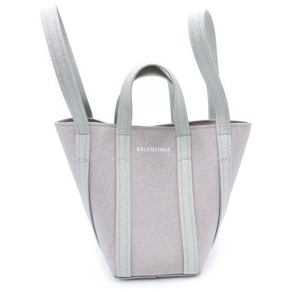 BALENCIAGA(バレンシアガ) エブリデイ ノースサウス XS ショルダーバッグ ハンドバッグ 2WAY シルバー キャンバス 672793 レディース