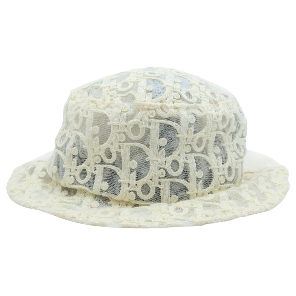 Christian Dior(クリスチャンディオール) オブリーク トロッター メッシュ バケットハット ホワイト コットン 283C904A4451 レディース