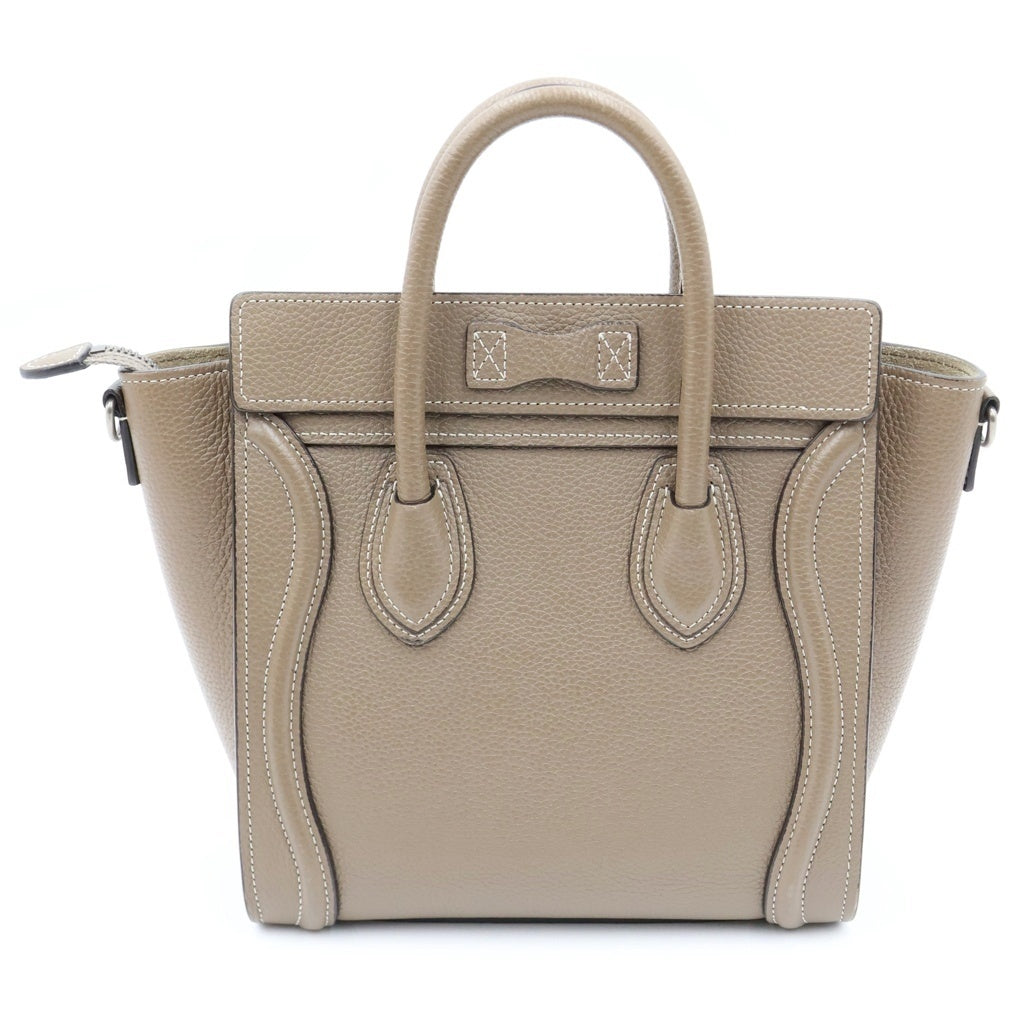 CELINE(セリーヌ) ラゲージ ナノ スリ ハンド ショルダーバッグ 2WAY カーフスキン レザー グレージュ 189243DRU.09SO レディース