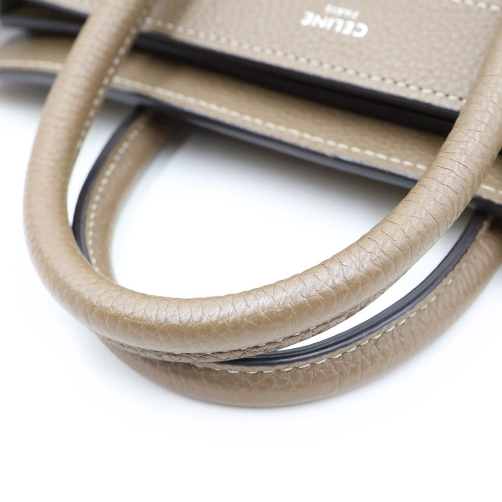 CELINE(セリーヌ) ラゲージ ナノ スリ ハンド ショルダーバッグ 2WAY カーフスキン レザー グレージュ 189243DRU.09SO レディース