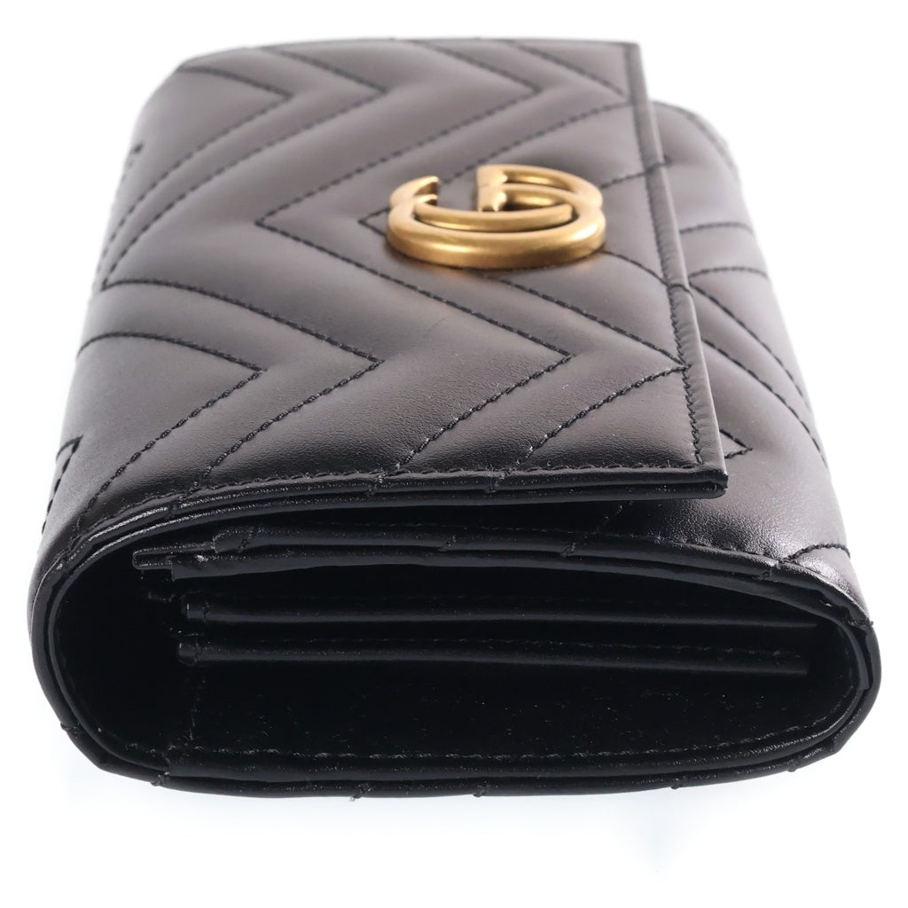 GUCCI(グッチ) GGマーモント 二つ折り長財布 ロングウォレット ブラック レザー 443436 レディース