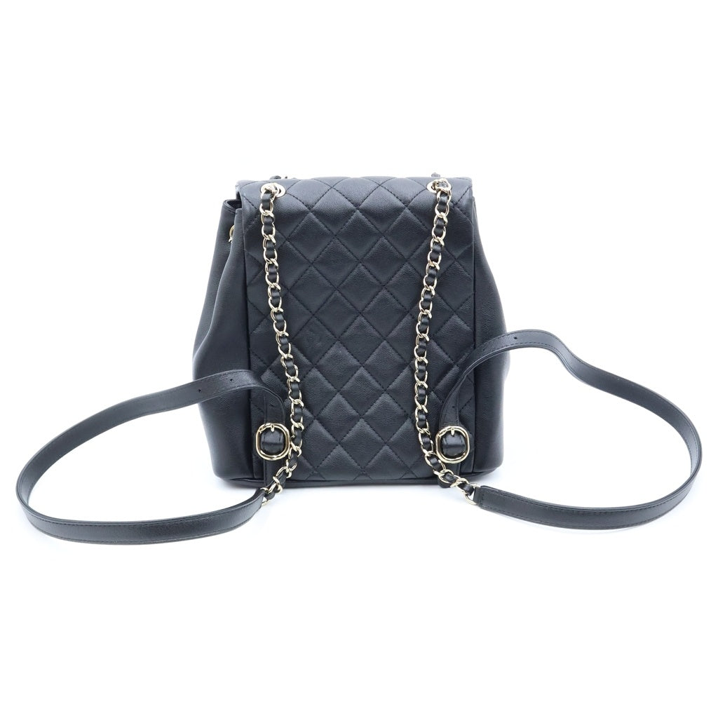 CHANEL(シャネル) マトラッセ バックパック リュックサック ブラック ラムスキン AS3860 ゴールド金具 レディース