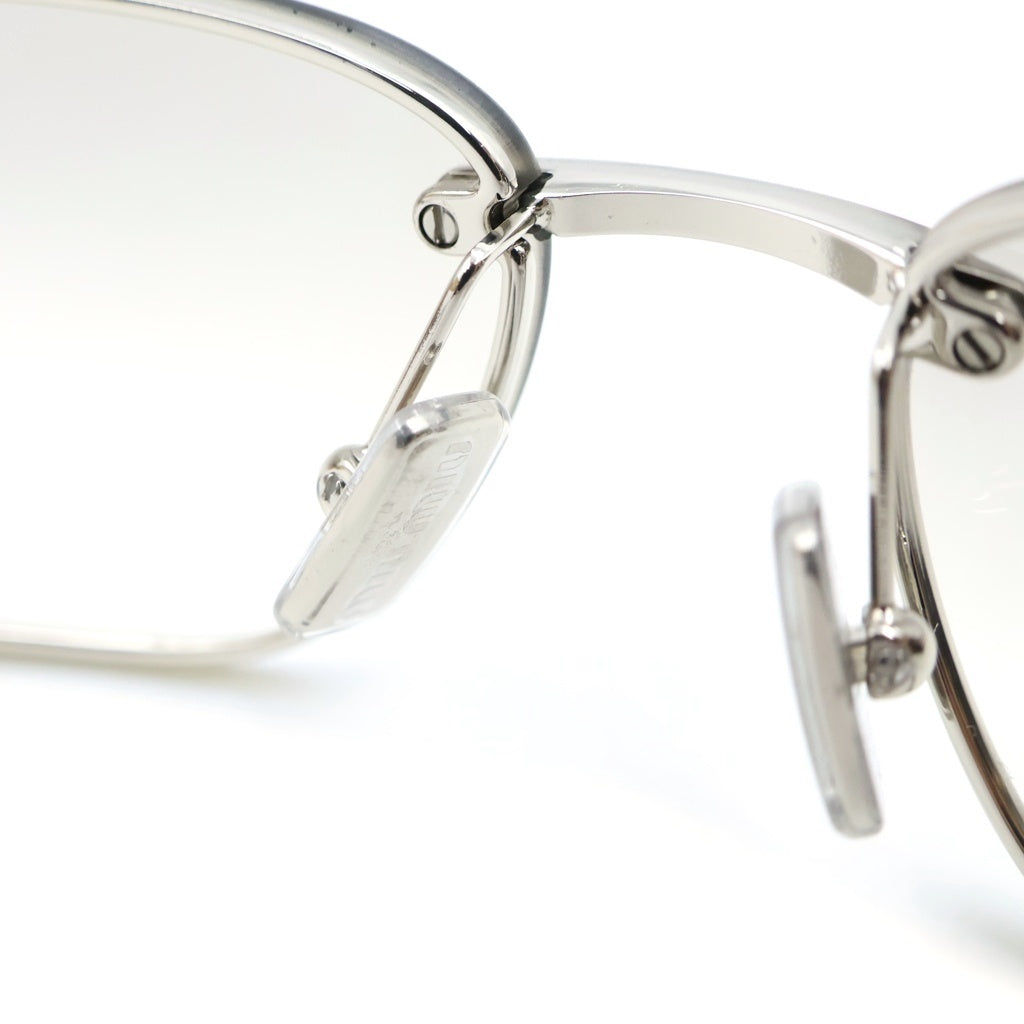 miumiu(ミュウミュウ) ロゴ スクエア型メガネ クリア シルバー メタル 60□19-122 S MUA50S