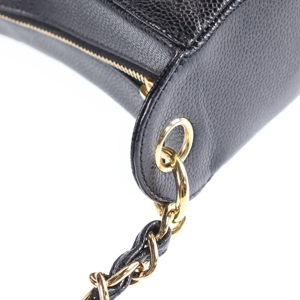 CHANEL(シャネル) マトラッセ ワンショルダー チェーン ショルダーバッグ ココマーク ゴールド金具 キャビアスキン ブラック A20993 レディース