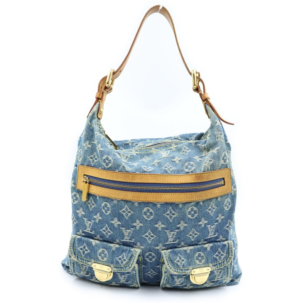LOUIS VUITTON(ルイヴィトン) モノグラムデニム バギーGM ワンショルダーバッグ ハンドバッグ ブルー×ベージュ デニム×レザー M95048 レディース
