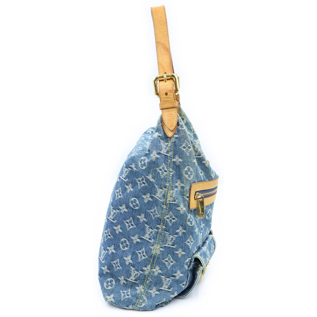 LOUIS VUITTON(ルイヴィトン) モノグラムデニム バギーGM ワンショルダーバッグ ハンドバッグ ブルー×ベージュ デニム×レザー M95048 レディース
