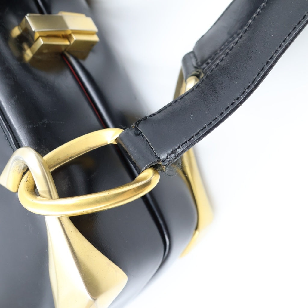 CELINE(セリーヌ) ワンショルダーバッグ ブラック×ゴールド レザー レディース