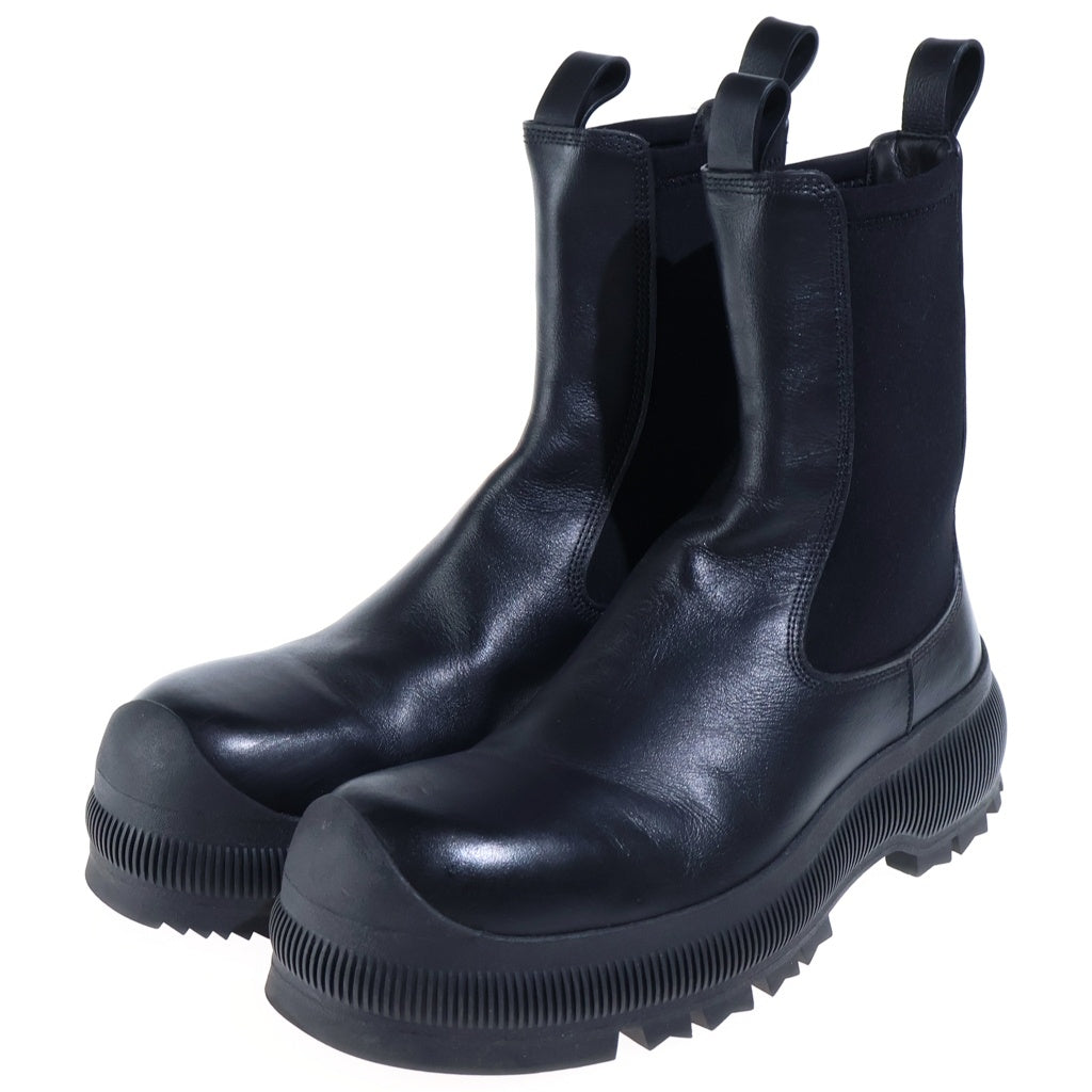 JIL SANDER +(ジルサンダープラス) チェルシー ブーツ サイド ゴア レザー ブラック レディース