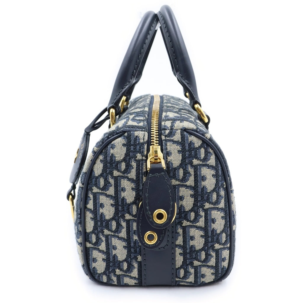 Christian Dior(クリスチャンディオール) グルーヴ20 オブリーク 2WAY ハンドバッグ ボストンバッグ キャンバスxレザー ネイビー M1364UTZQ_M928 レディース