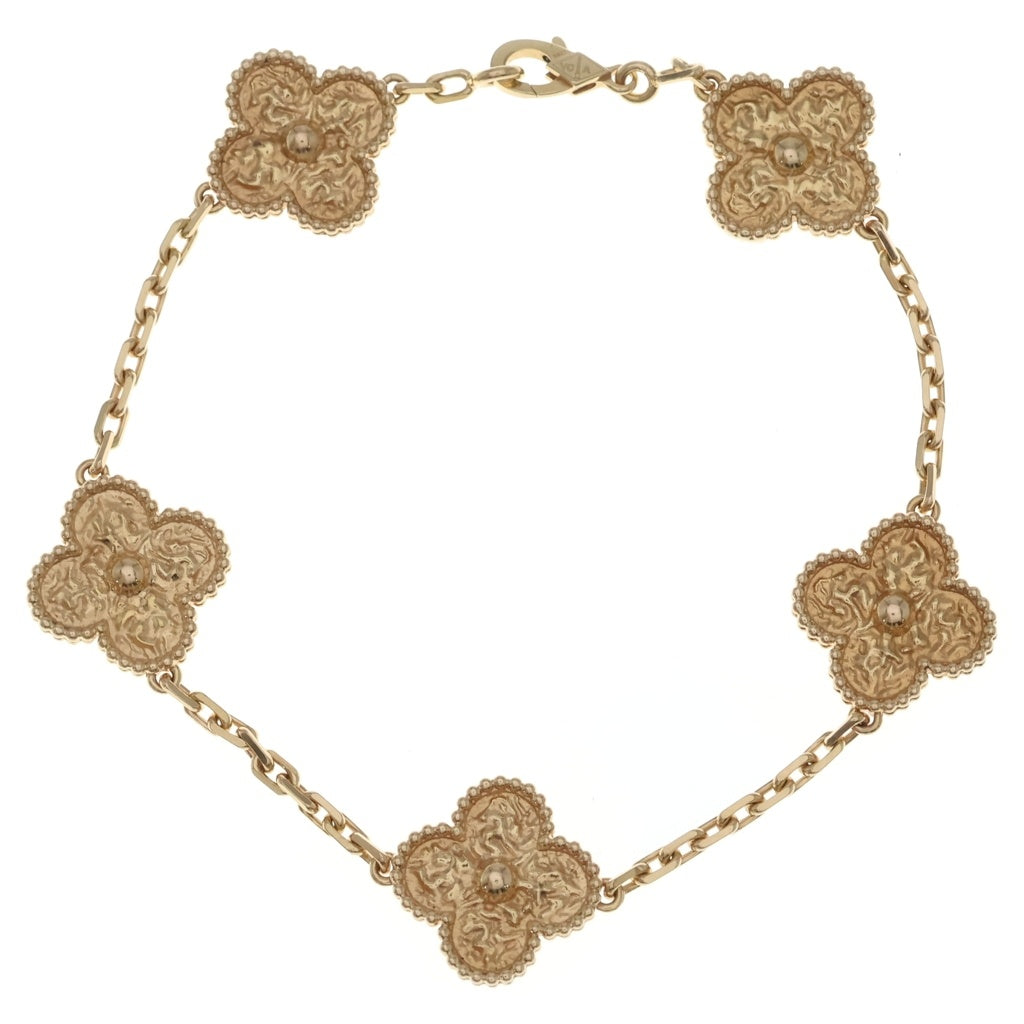 Van Cleef & Arpels(ヴァンクリーフアンドアーペル) ヴィンテージ アルハンブラ ブレスレット 5モチーフ ピンクゴールド Au750 VCARN9T300 レディース