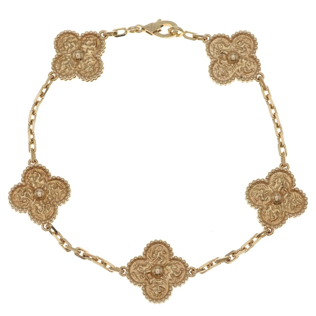 Van Cleef & Arpels(ヴァンクリーフアンドアーペル) ヴィンテージ アルハンブラ ブレスレット 5モチーフ ピンクゴールド Au750 VCARN9T300 レディース