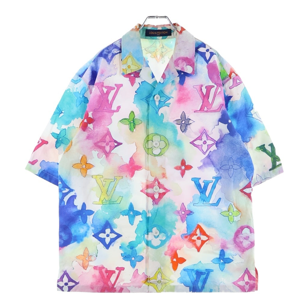 LOUIS VUITTON(ルイヴィトン) 21SS マルチモノグラム ウォーターカラー 半袖シャツ オープンカラー コットン マルチカラー RM211V BT3 HLS02W