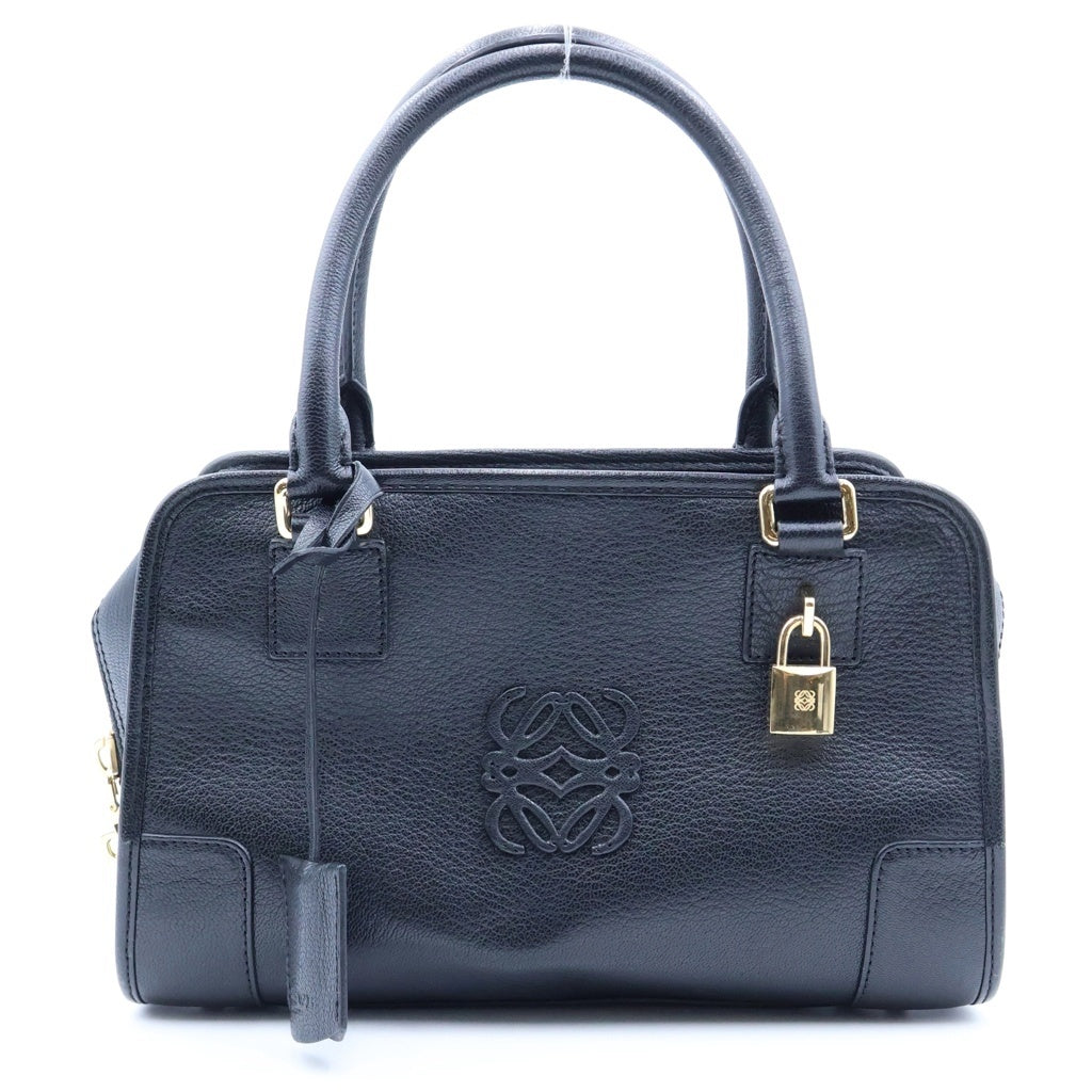 LOEWE(ロエベ) アマソナ28 ハンドバッグ ボストンバッグ ブラック レザー ゴールド金具 レディース