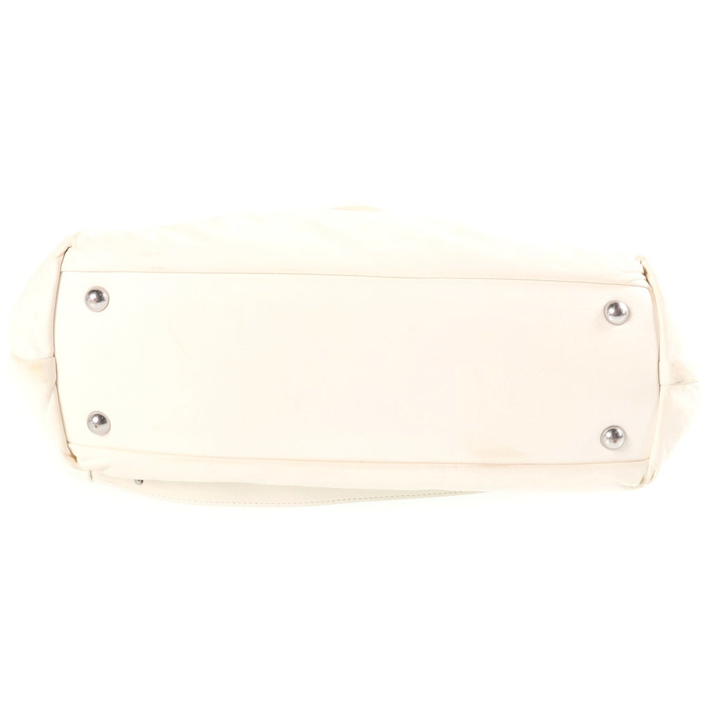 Maison Margiela(メゾンマルジェラ) グラムスラム 2WAYハンドバッグ ショルダーバッグ ホワイト レザー シルバー金具 レディース