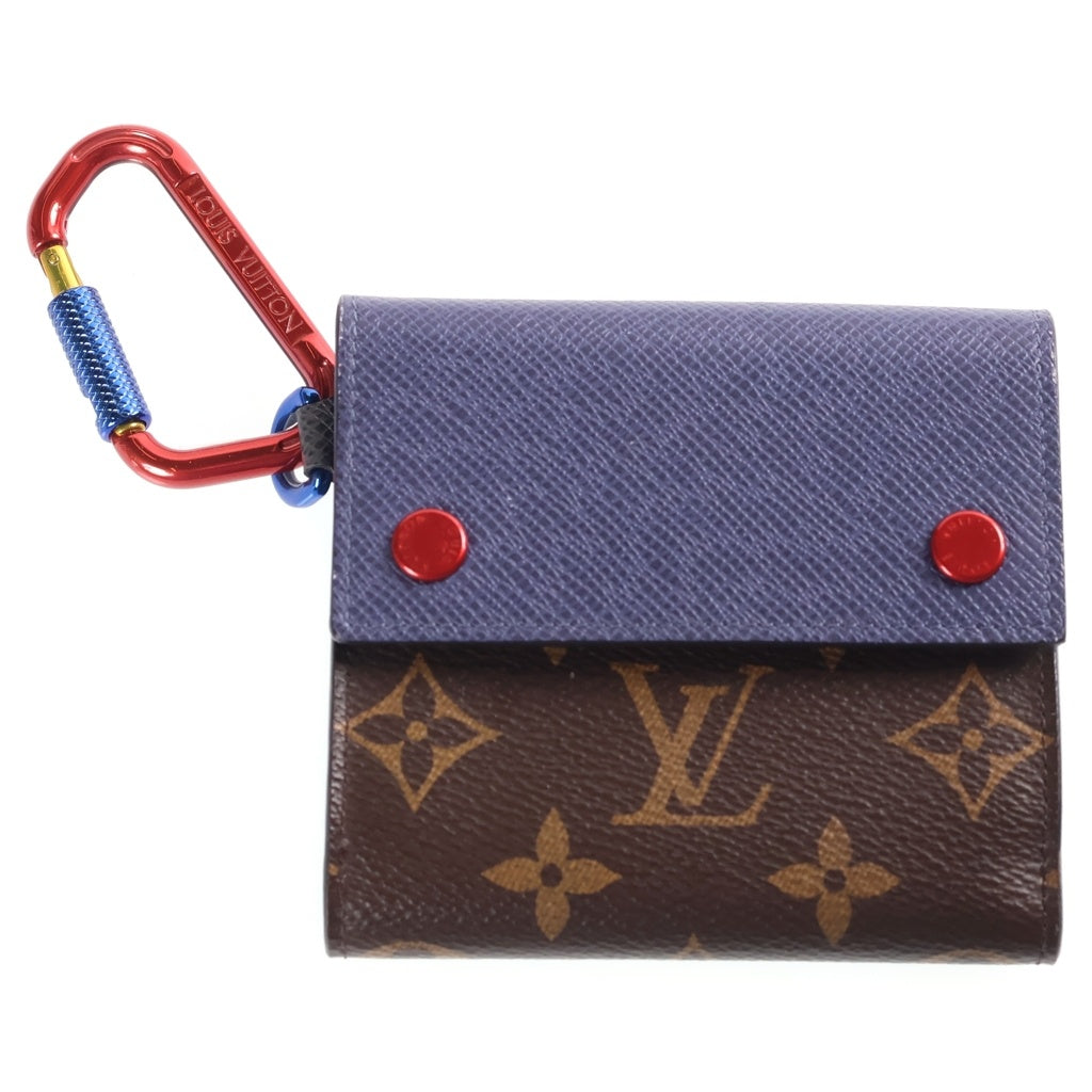 LOUIS VUITTON(ルイヴィトン) モノグラム タイガ コンパクトウォレット 三つ折り財布 ブラウン×ブルー レザー×PVC M63041 レディース