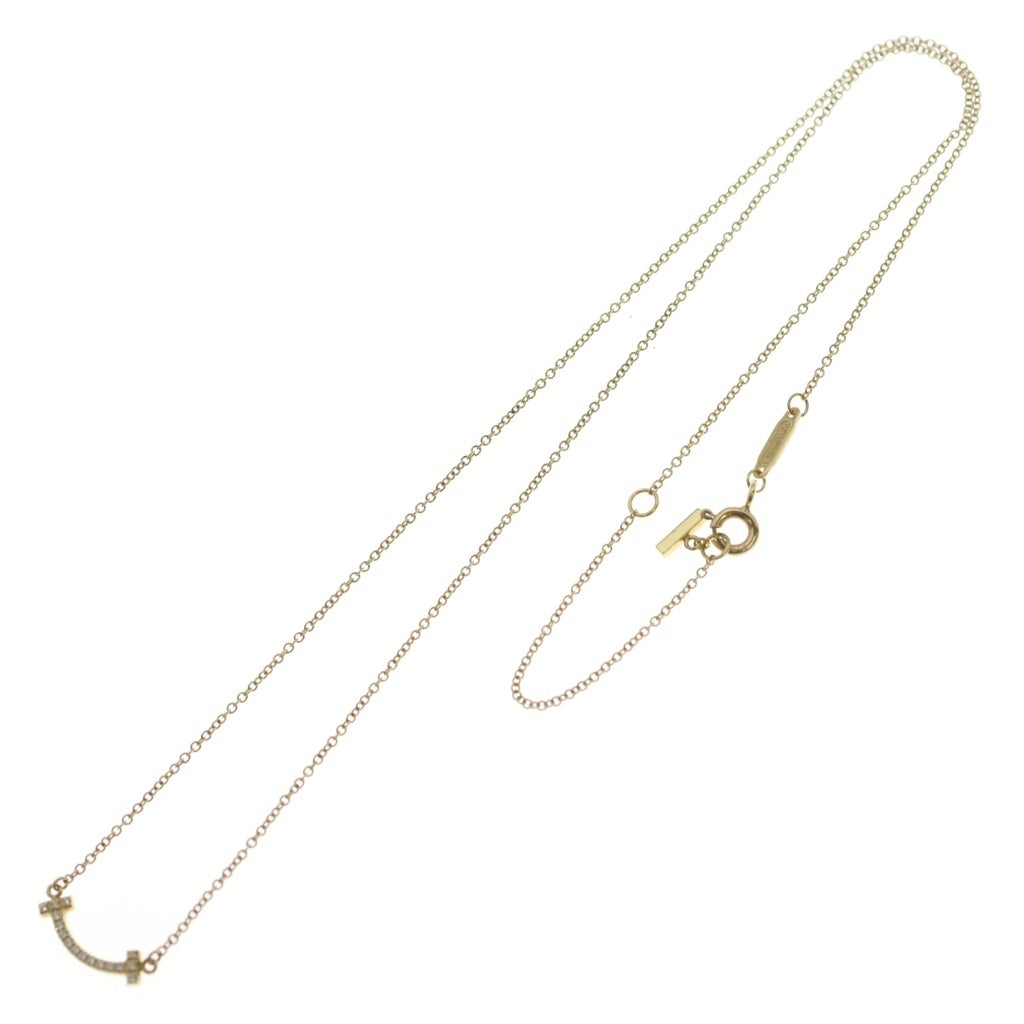 TIFFANY & Co.(ティファニー) Tスマイル ミニ ダイヤネックレス Au750 K18 YG イエローゴールド レディース